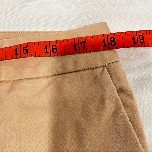 Oscar by Oscar De La Renta Flat Front Cotton Straight Leg Cream w Pink Hue Sz 14 - Picture 7 of 11